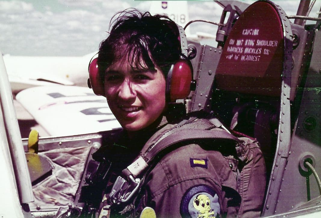 Olga Custodio as a first lieutenant during Air Force flight training.